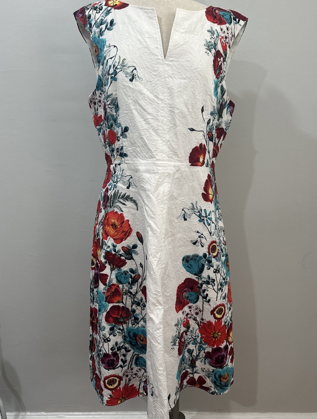 Adrianna Papell Printed Jacquard Fit n Flare Dress US Size 10