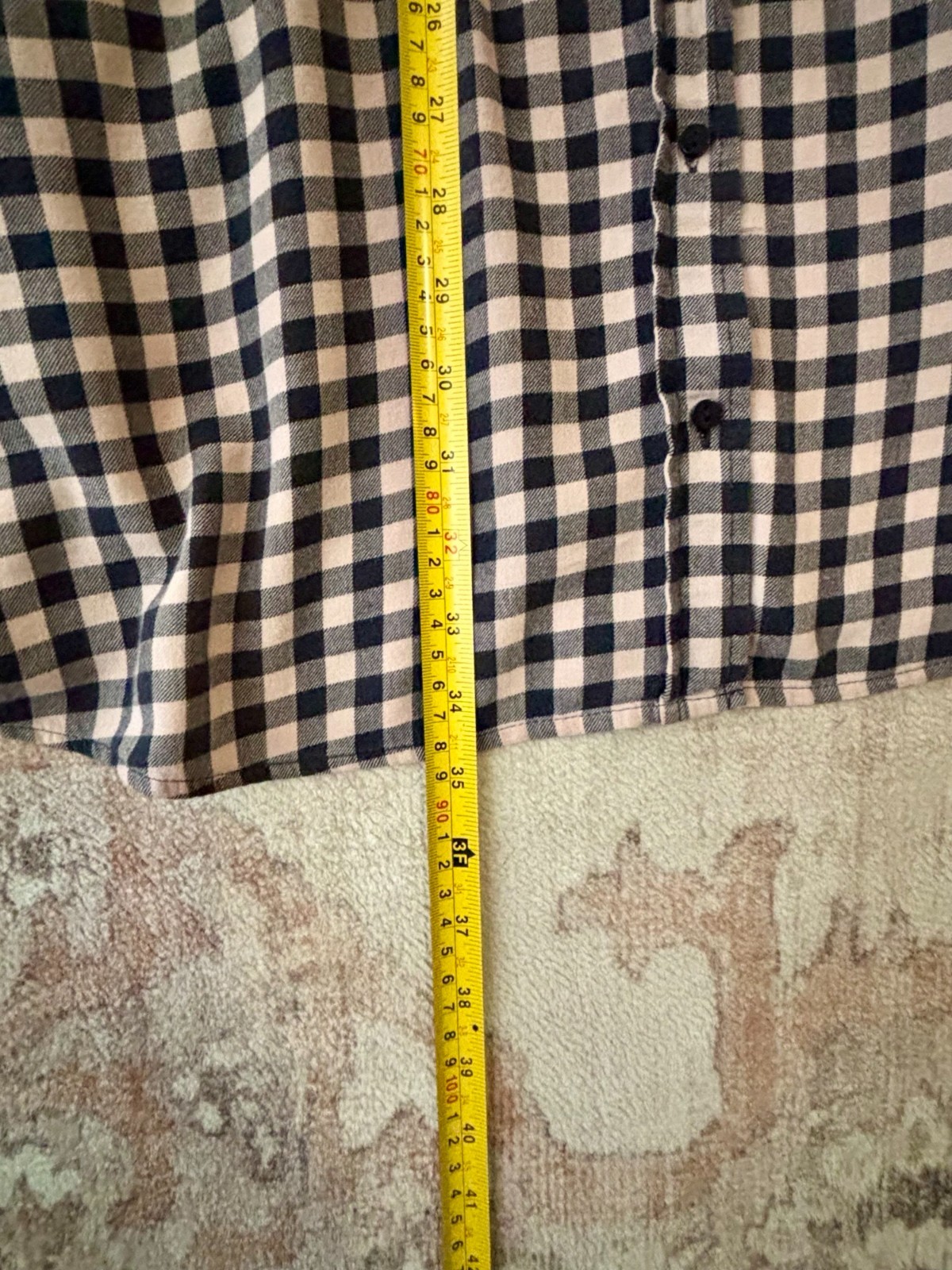 H&M Women’s Gingham Button-Up Shirt Size 8 (US) Pink & Black 3/4 Sleeve Casual