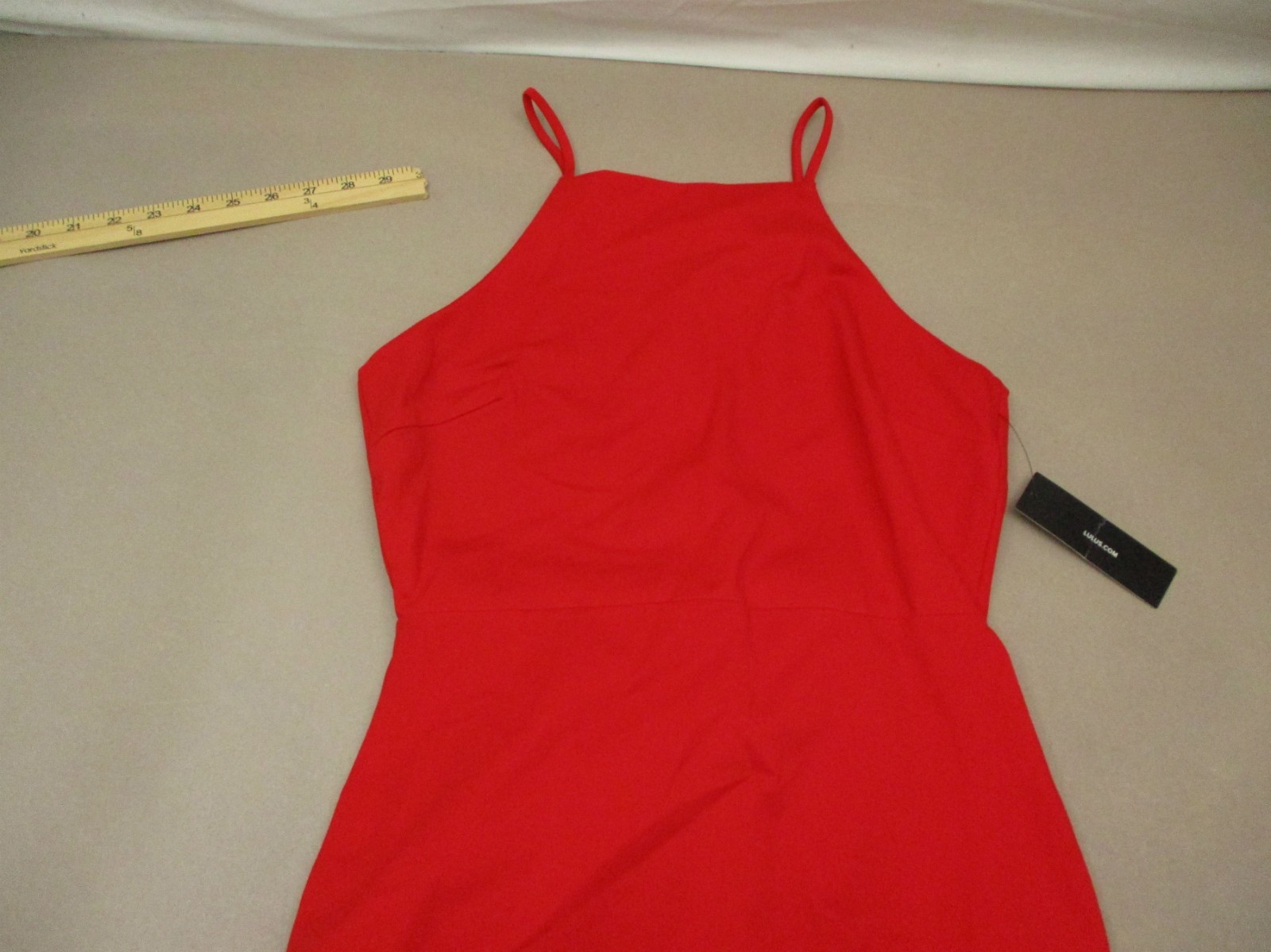 NWT Lulus Size M Womens Red Sleeveless Straps Ruffle Party Bodycon Dress 178