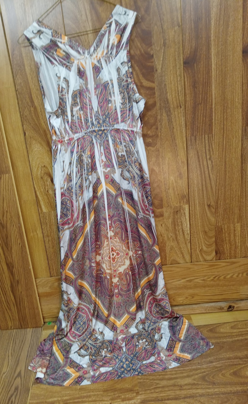 Christopher & Banks Paisley Print Sleeveless Dress W/Decorative Bling Size Large