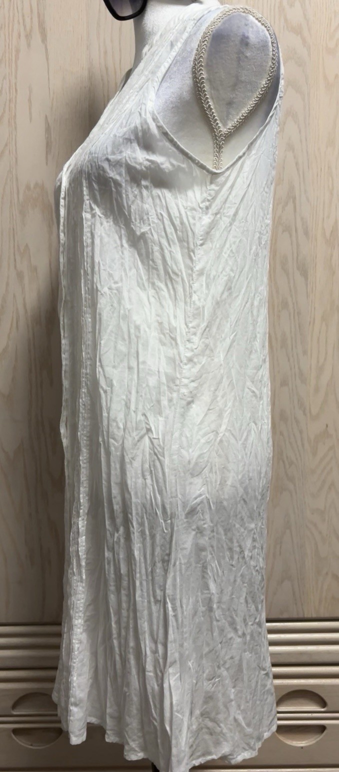 Seafolly Australia Ruched Button Down Summer White Dress , Size M . Brand New.