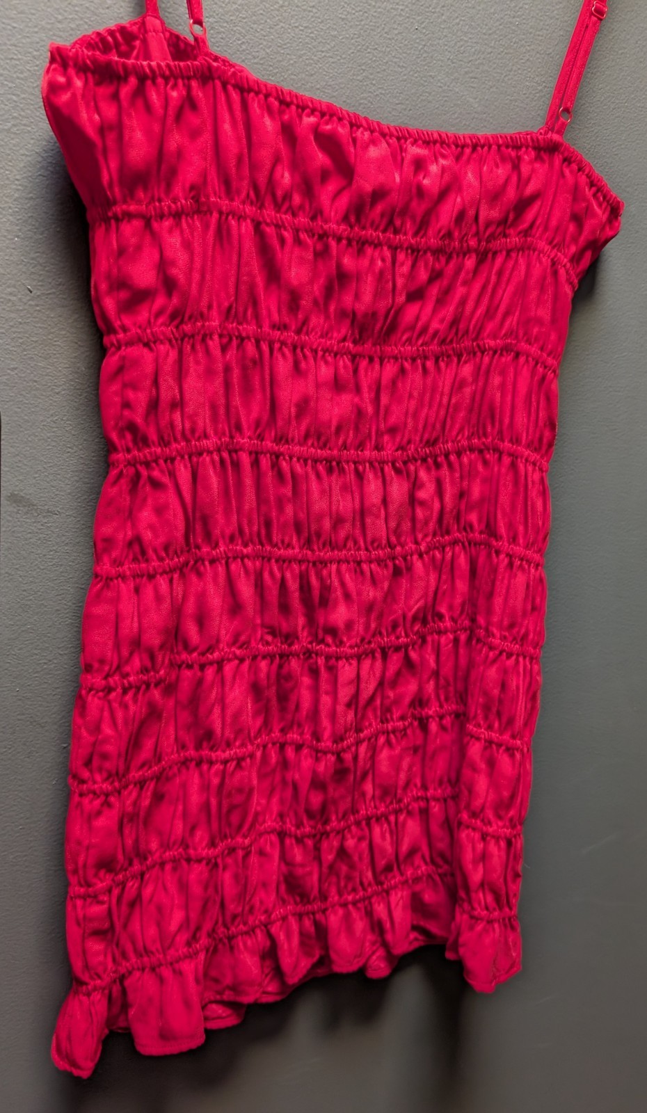 Peppermayo Exclusive – Part Timer Ruched Mini Dress – Red – Size US 4 – NWT