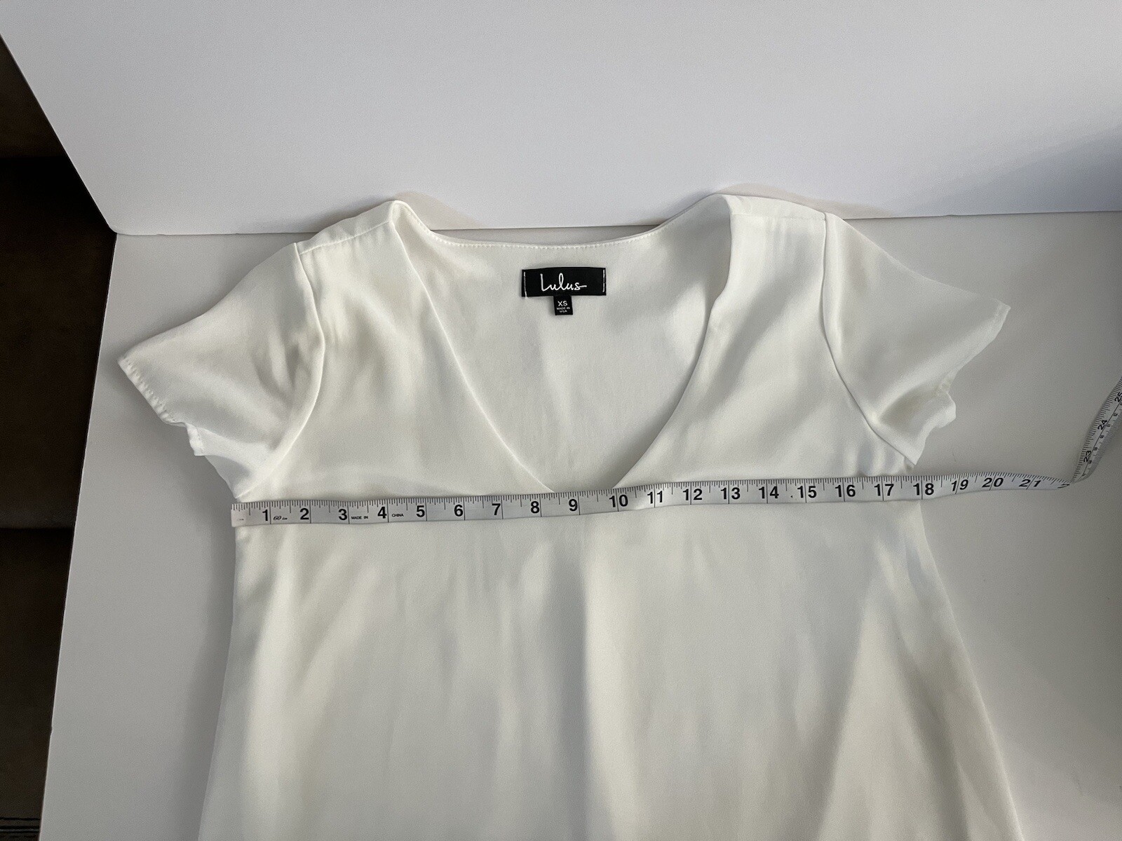 Lulus Freestyle White Shift Women’s Dress XS Short Sleeve 100% Polyester