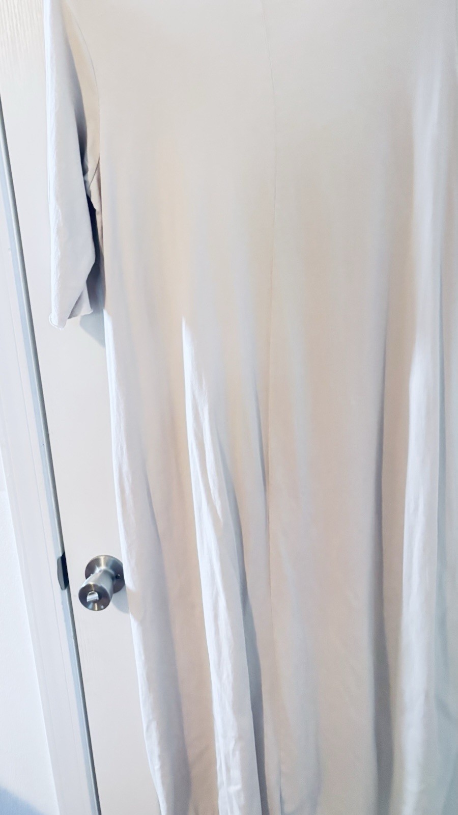 LUUKAA Beige Black Abstract Asymmetric Long Dress 44 Short Sleeve Scoop Neck