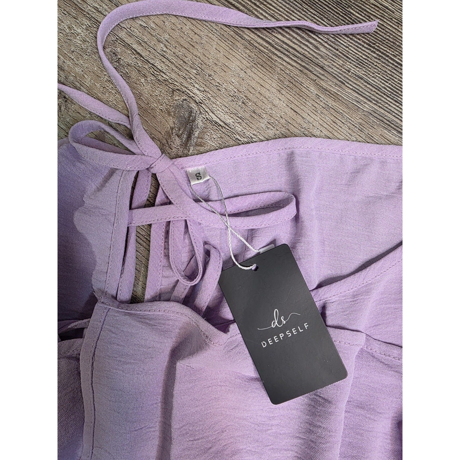 DEEPSELF Womens Size S Lavender Purple Maxi Dress Open Back Front Slit NWT
