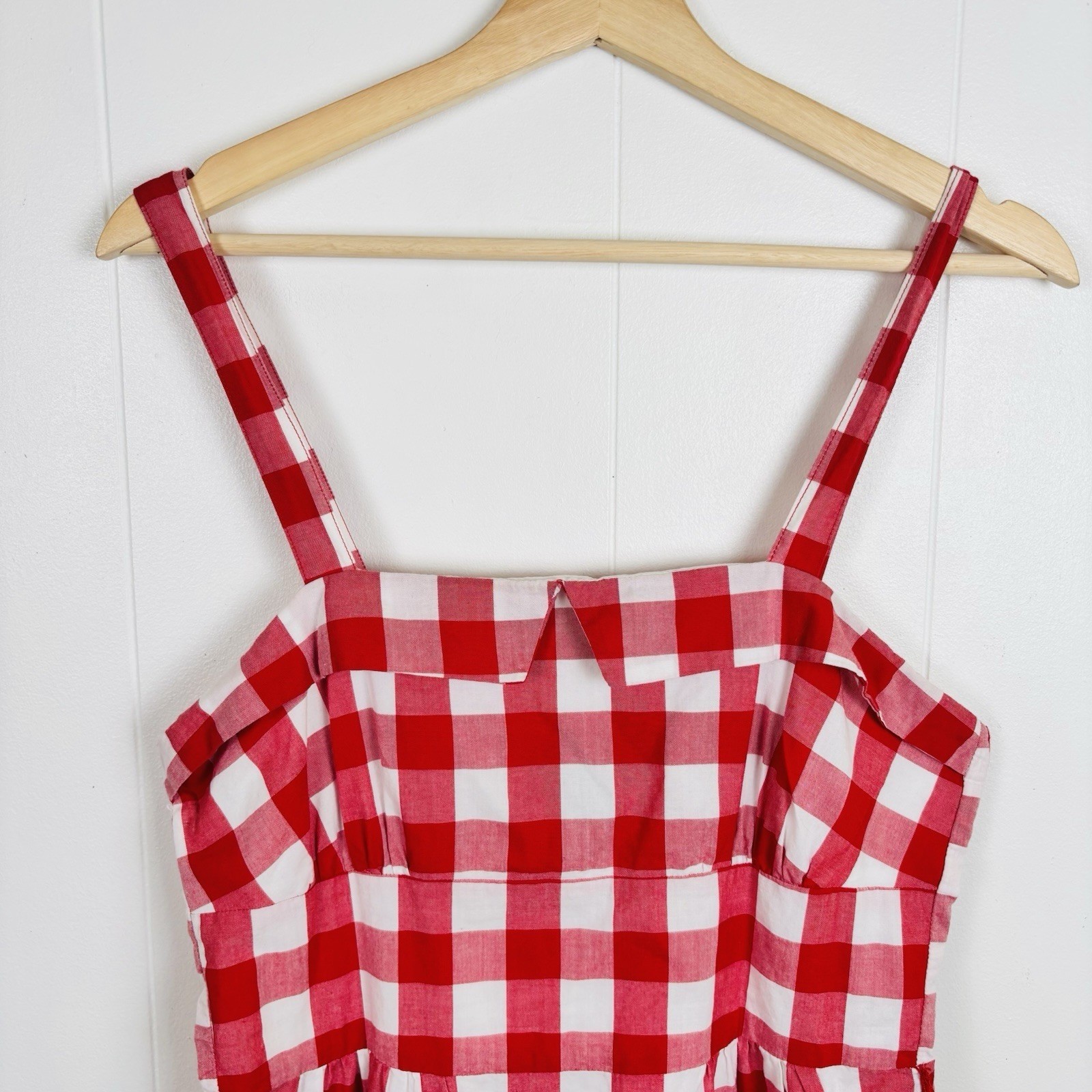 VTG Jack by BB Dakota Medium Red Gingham Checks Sleeveless Mini Dress Cotton