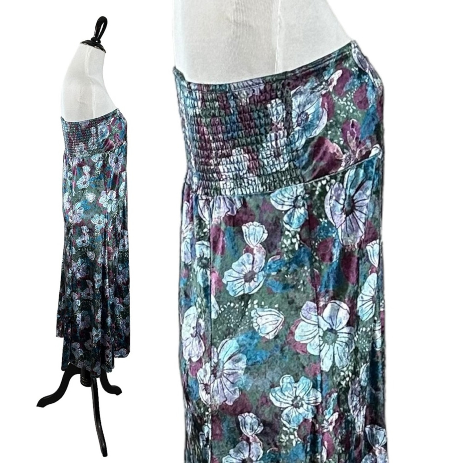 Free People Carpe Diem Convertible Maxi Skirt in Sea Glass XS NEW Mermaid Fairy