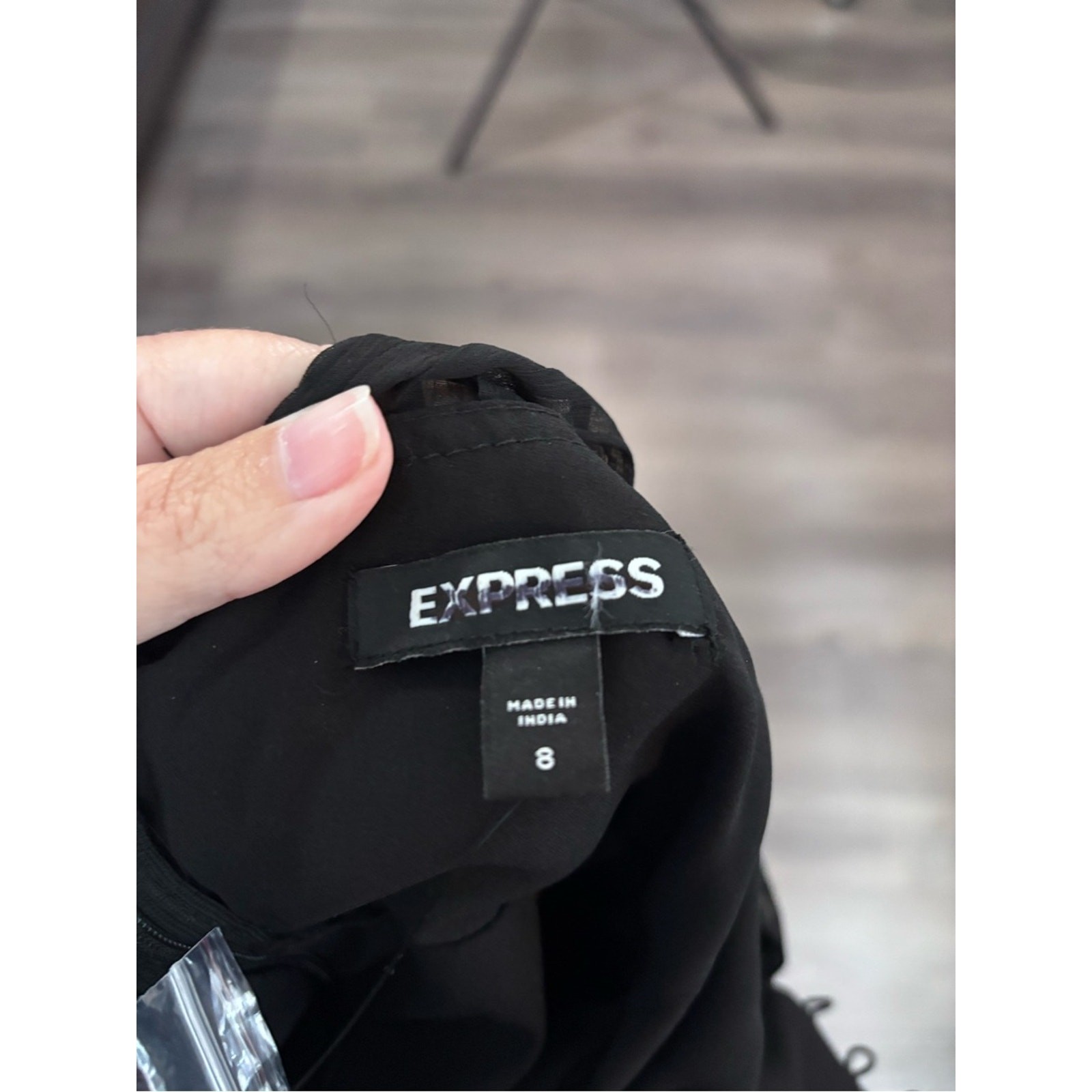 Express Black Balloon Sleeve High Neck Open Back Dress 8