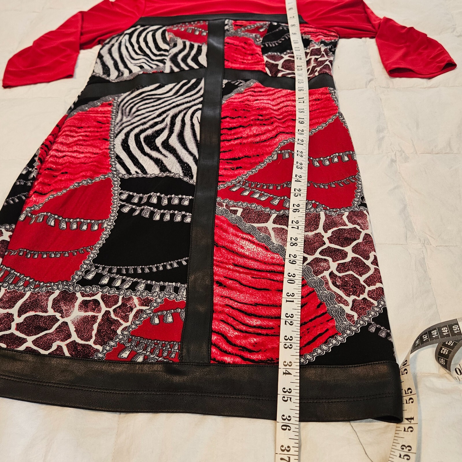 Picadilly Dress Stretch Multicolor Faux Leather Medium
