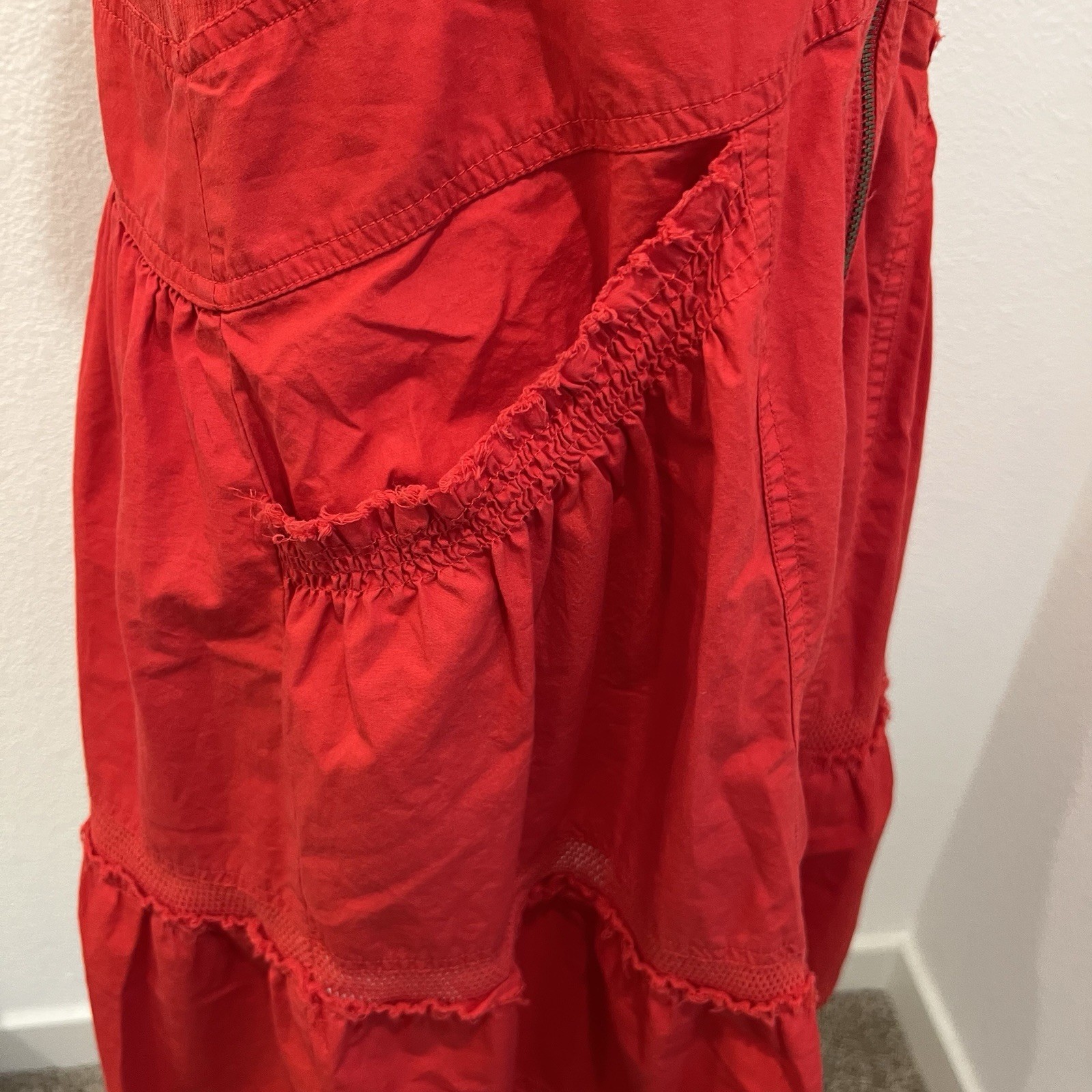 Daily Practice Anthropologie Trek Utility Mini Dress Red Size S