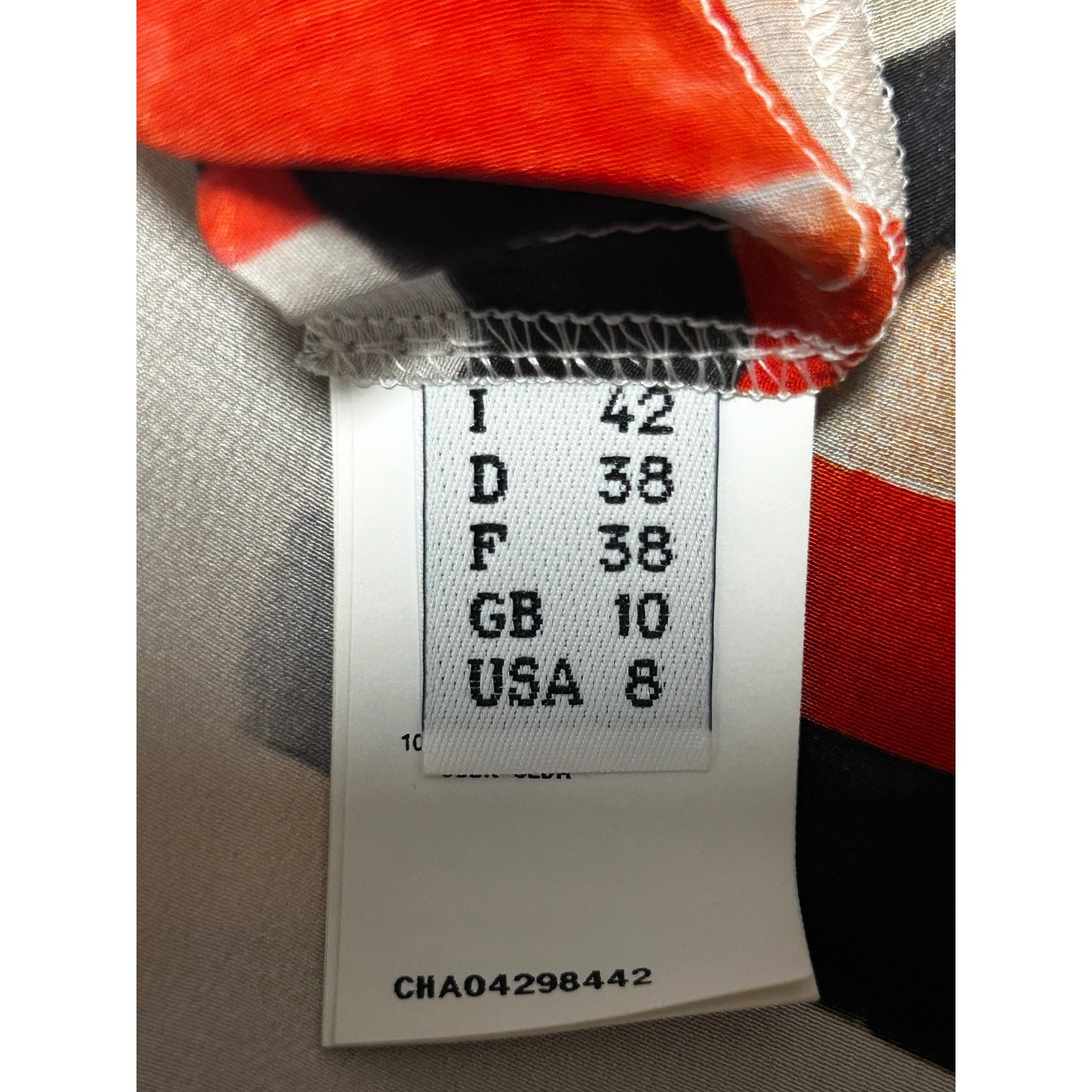 Cacharel Abstract Brushstroke Print Tunic Dress Cream Red Black Size 8 US – IW