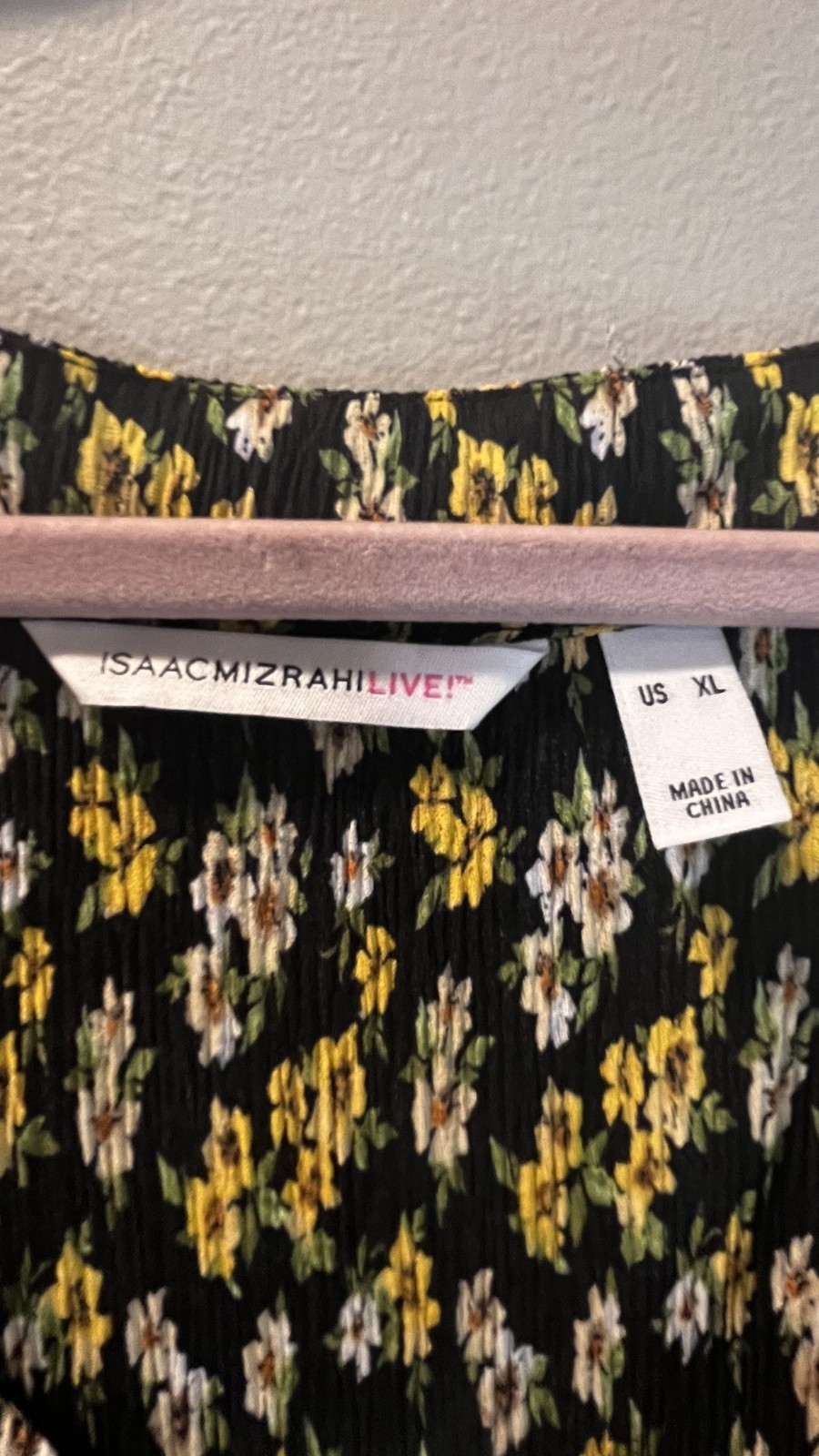 Isaac Mizrahi Live Black Floral Midi Dress Women’s XL Empire Waist Short Sleeve