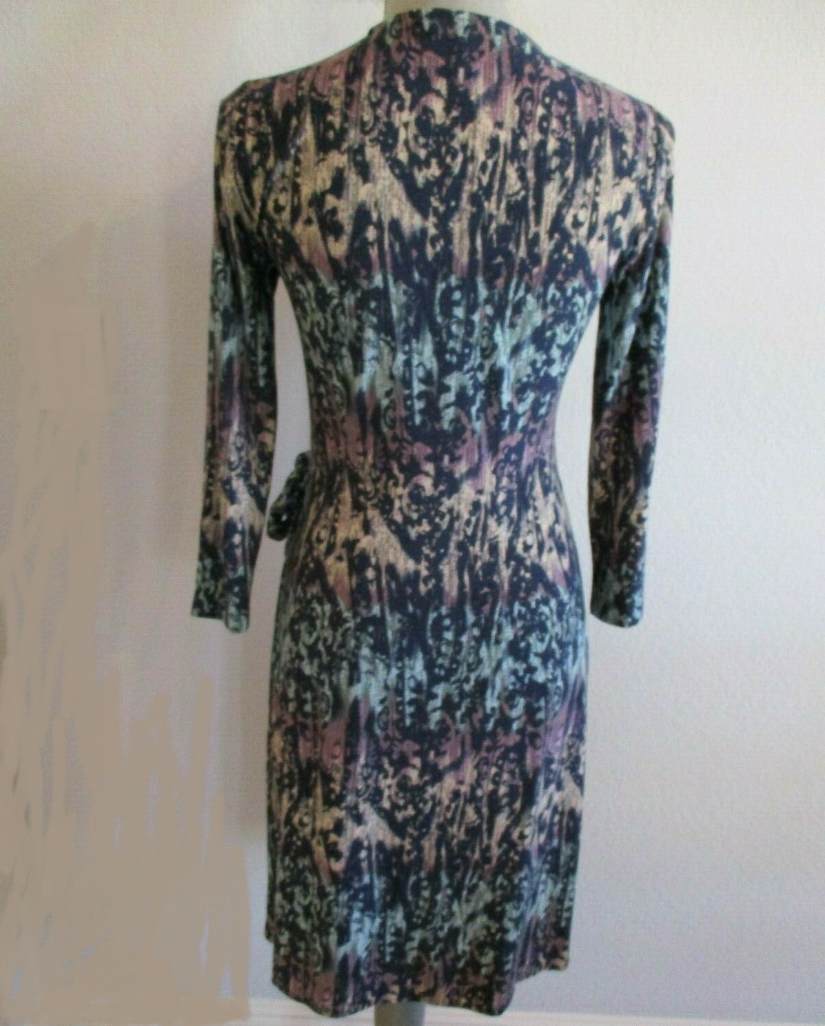 NEW BCBG MAXAZRIA VINTAGE BLUE COMBO ADELE WRAP DRESS ADN63A49/B869A SIZE M