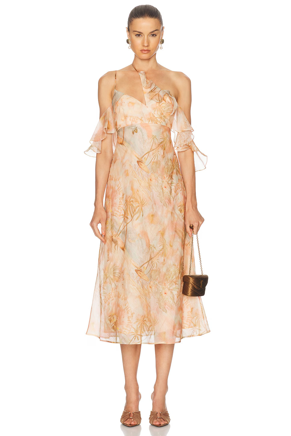 BNWOT ZIMMERMANN GUAVA PARADISE ILLUMINATE FLUTTER SLIP DRESS – SIZE 0/4 US