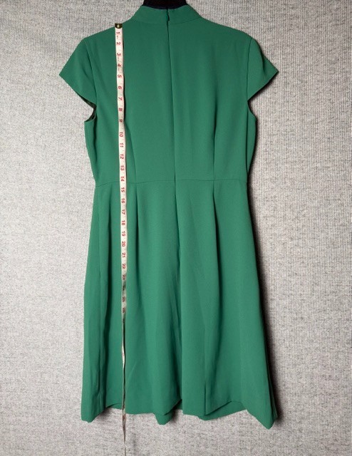 J.Crew A-Line Cap Sleeve Tie Neck Dress Women’s Size 8P Green Pleated Skirt NWT