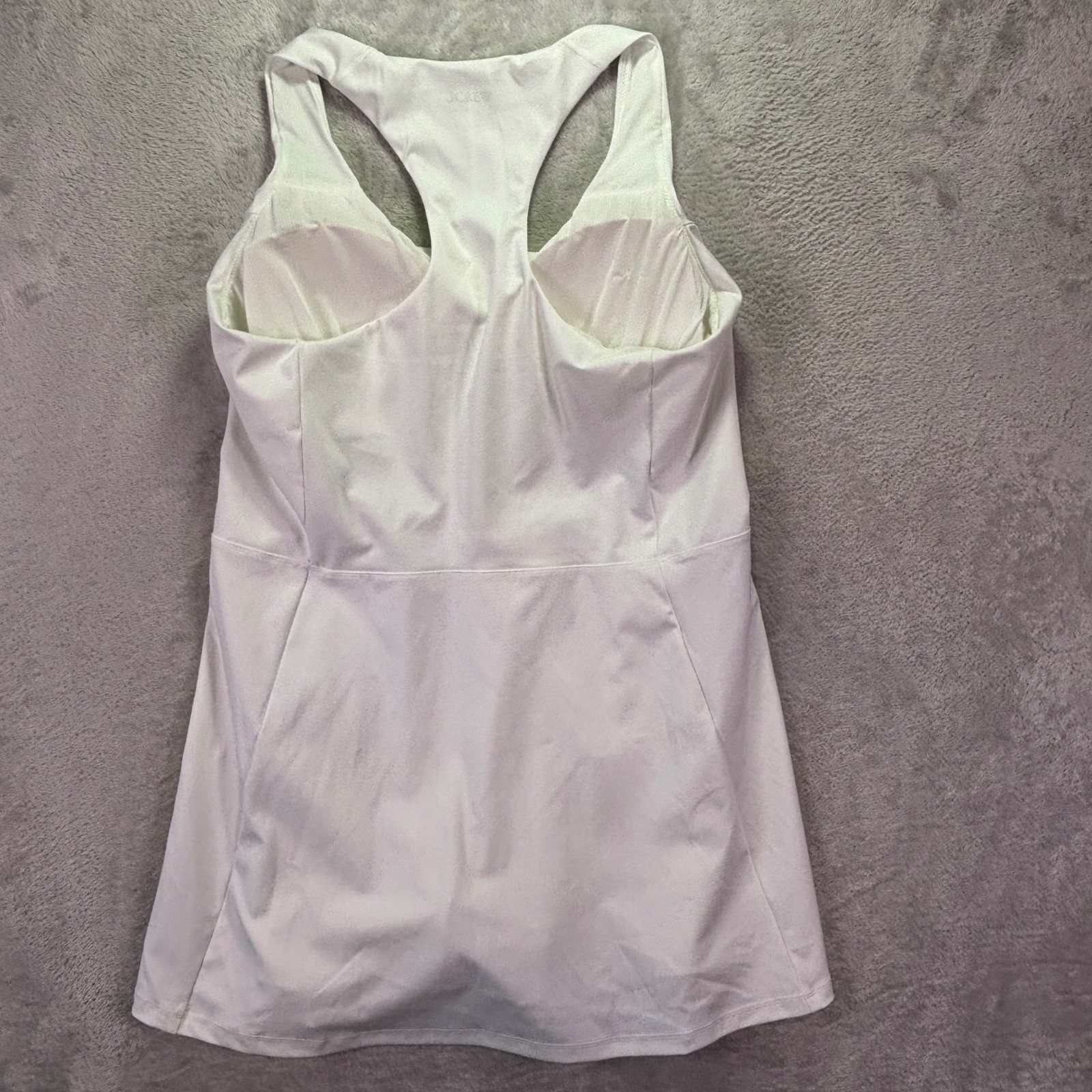 J.Crew Women Active Dress L White CloudStretch Racerback Built-in Shorts BP015