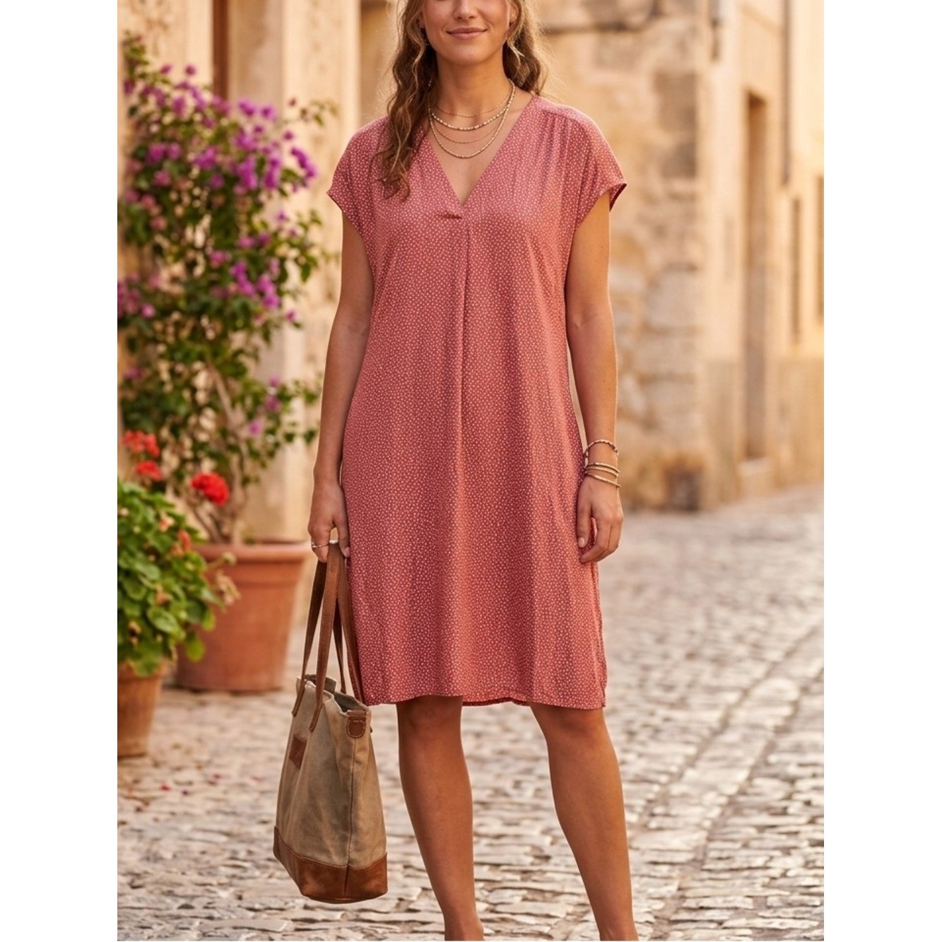 GAP Pink Polka Dot Shift Dress