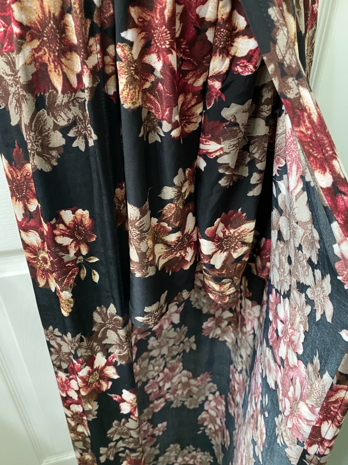 Peasant Maxi Dress Silk Blend High Low Floral Split Built In Shorts Woman’s XXL