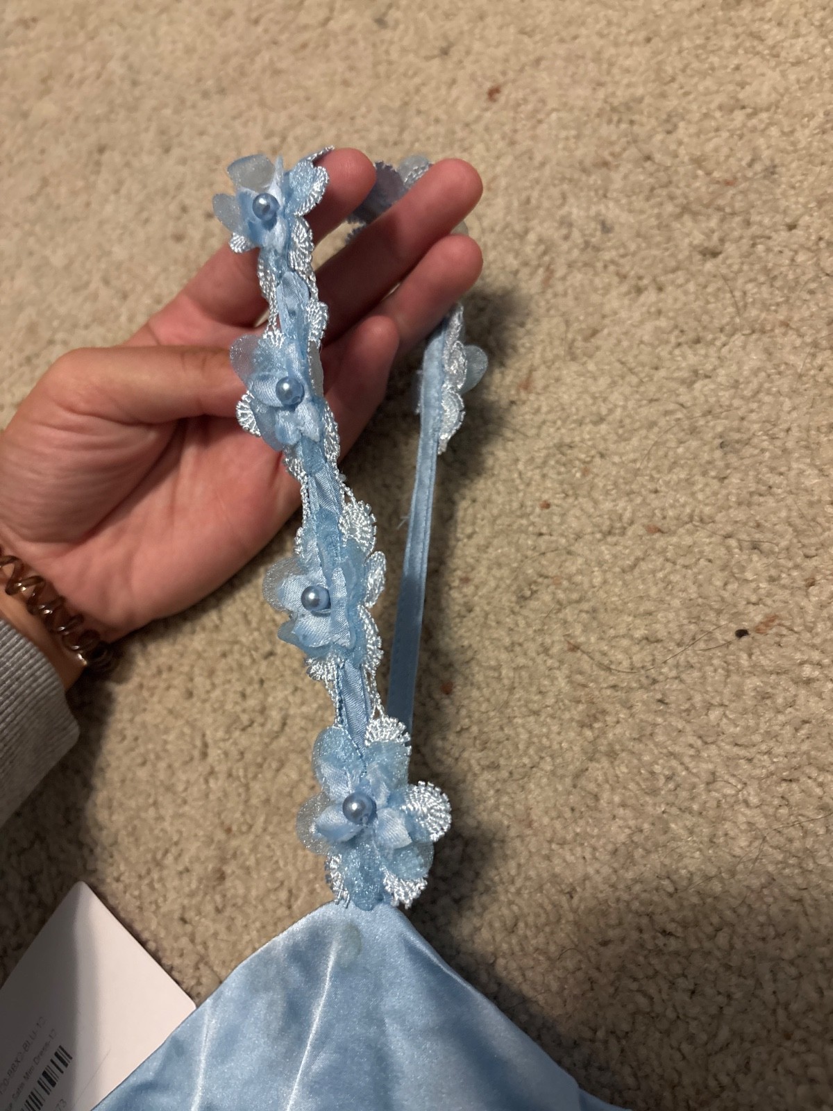 beginning botique marbelle blue satin dress size 8