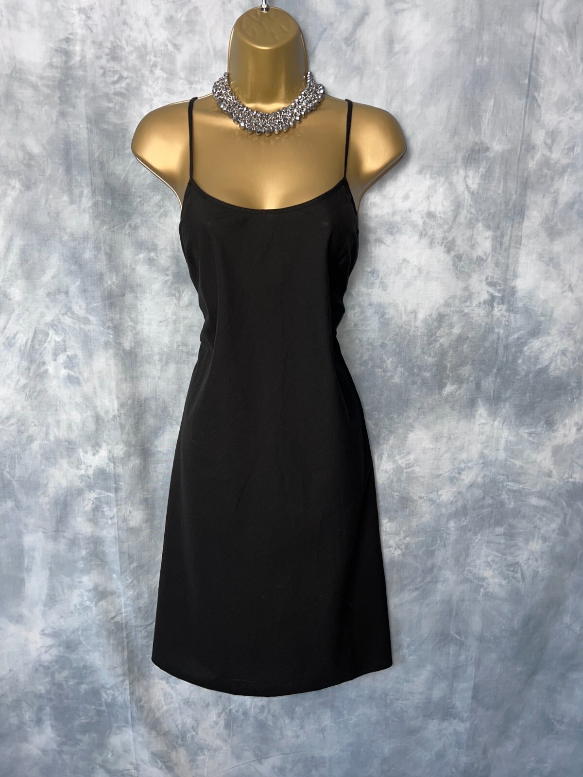 Ladies PURE DKNY 100% Organic Cotton Black Summer Holiday Dress Size S UK 8