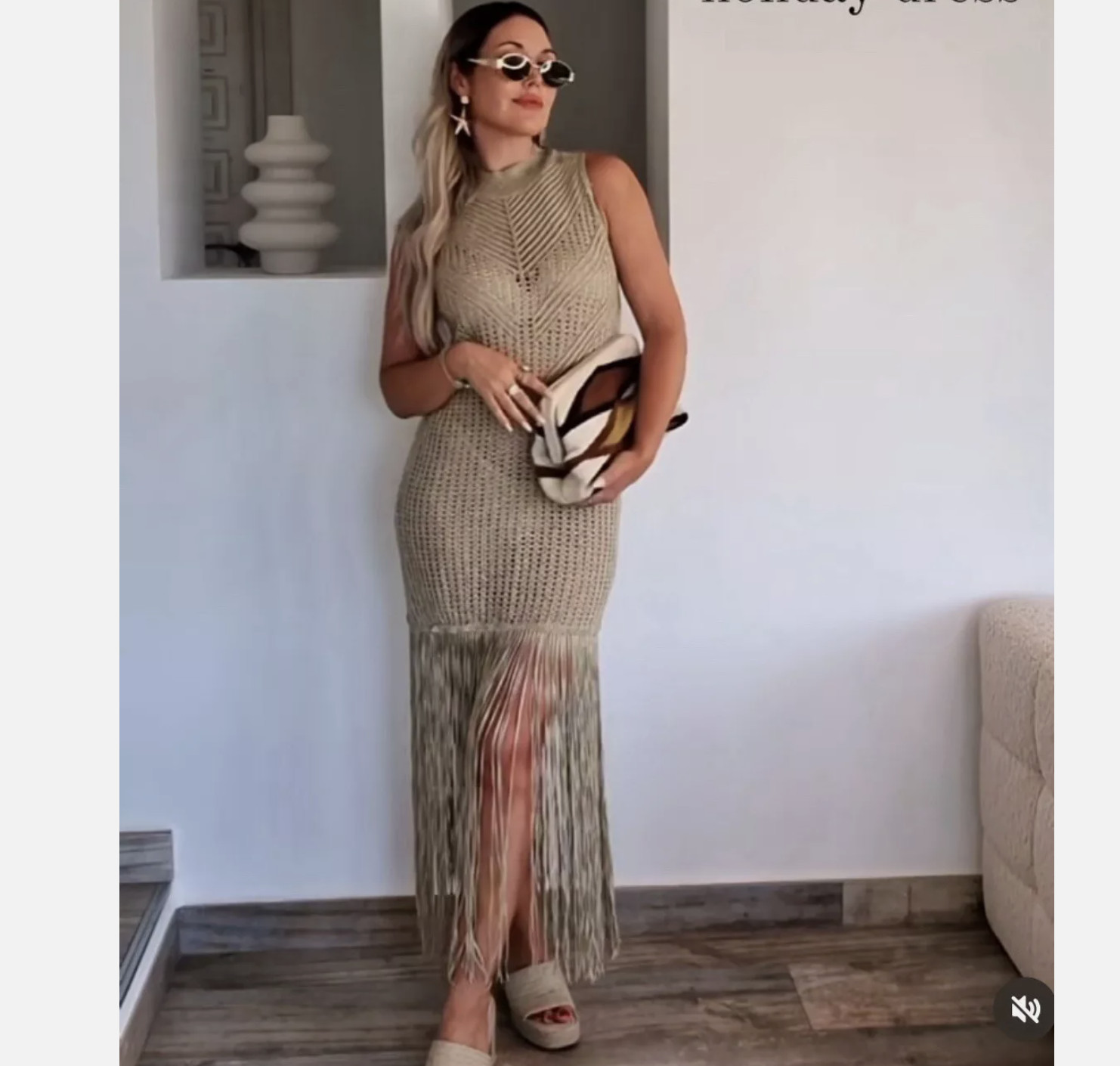 Zara METALLIC THREAD FRINGED LONG KNIT TOP Dress S M L XL GOLDEN NWT 2653/004