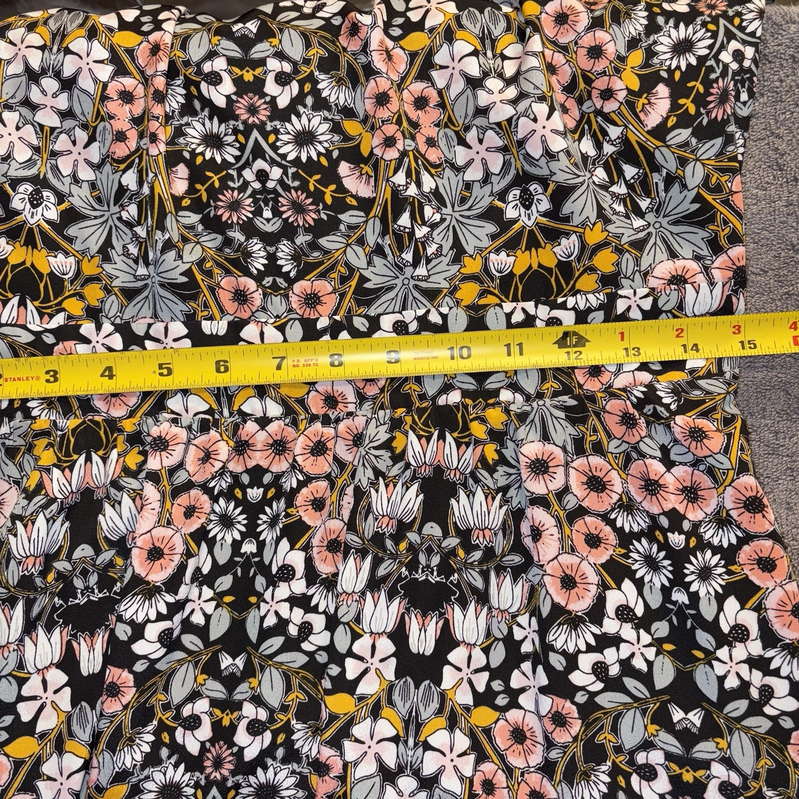 Julia Jordan Ruffle Mock Neck Flutter Sleeve A-Line Dress Floral Print Size 8