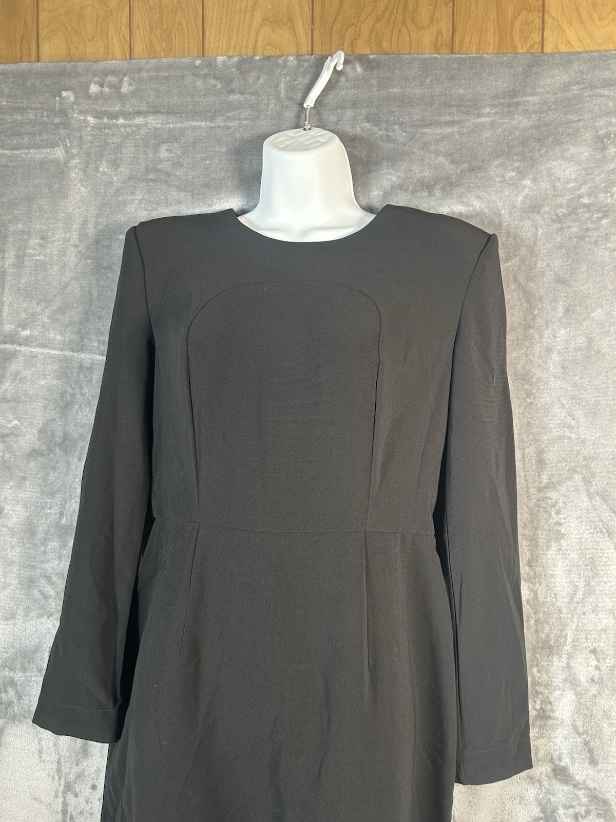 Dress Sergio Hudson Black Small Midi Strong Shoulder