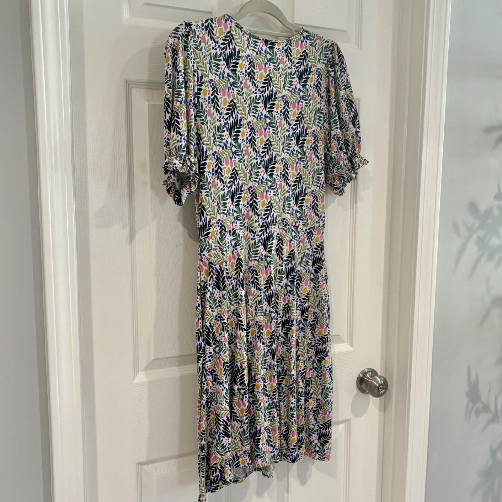 Boden Floral Short Sleeve Stretch Fit & Flare Boho Tea Dress Size US 6R Pockets