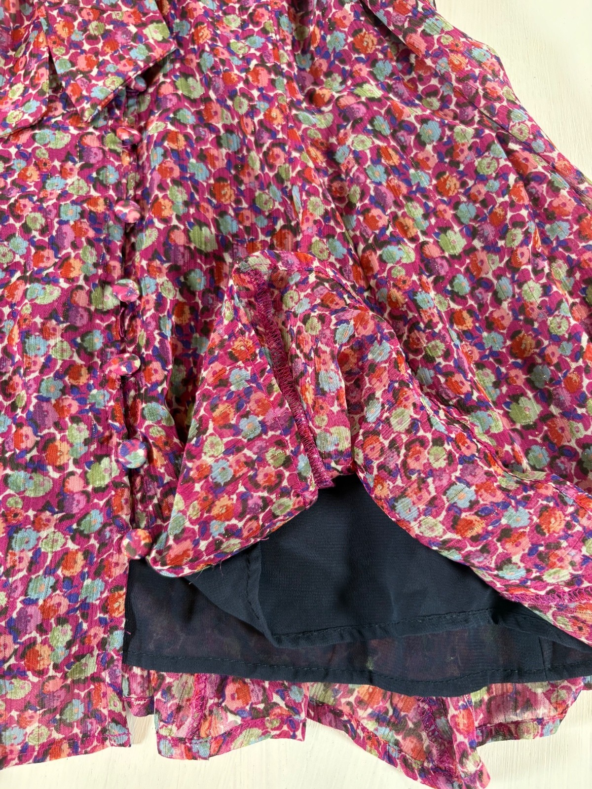 Zara Multicolor Floral Halter Button Front Dress Size XS