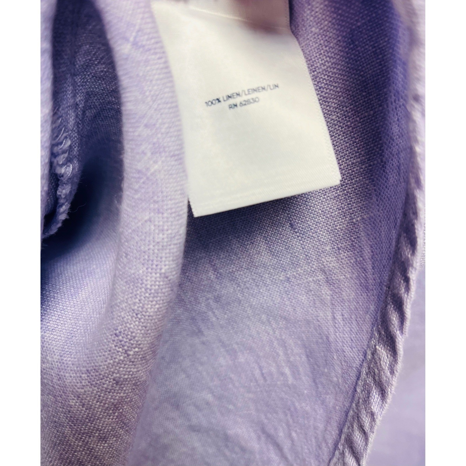Lands’ End 2X Linen Shift Dress Lavender Purple Lagenlook Minimalist Fisherman