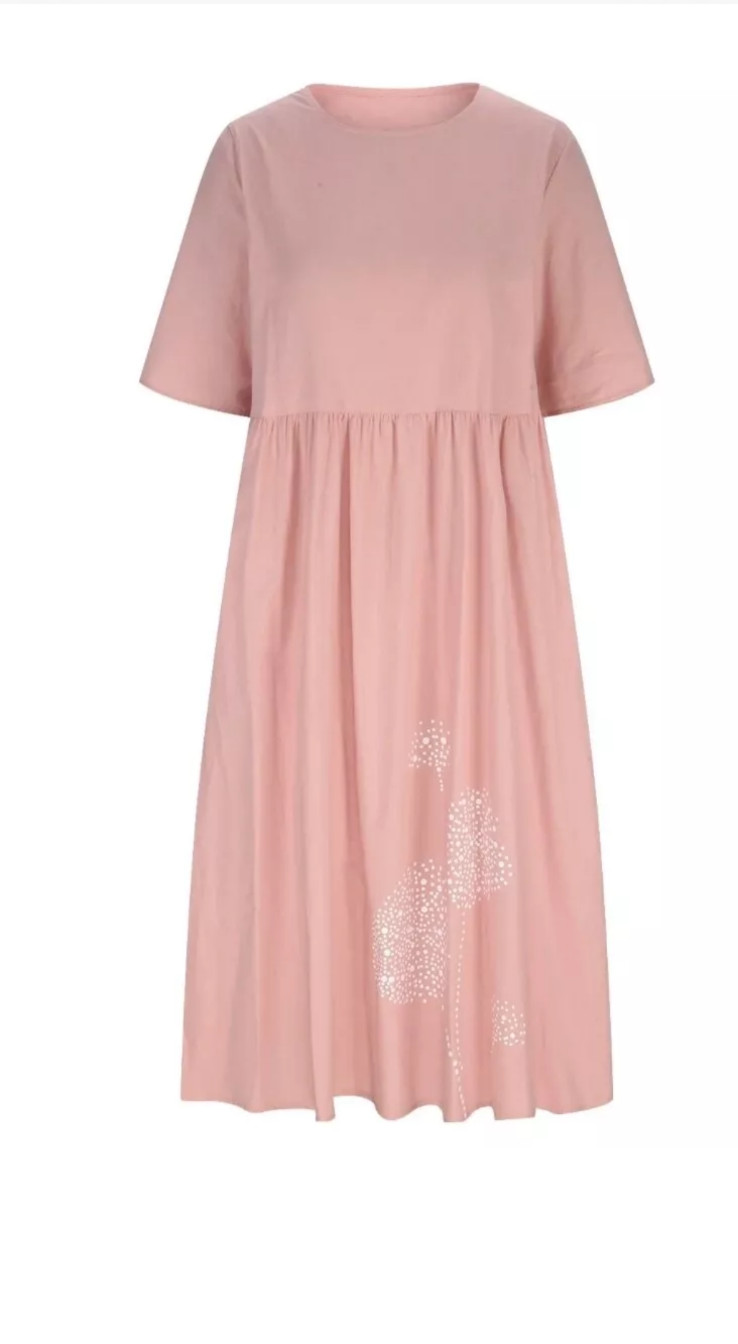 Women’s Short Sleeve Casual Loose Fit Dress with Pockets