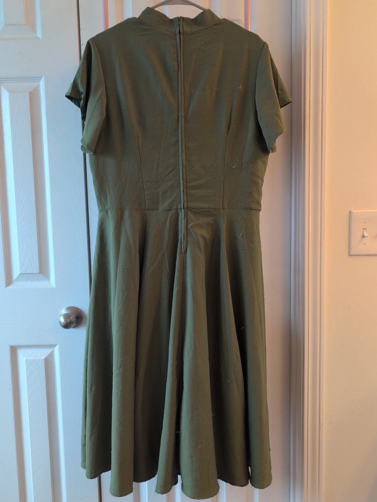 Unique Vintage Green Rose Swing Dress XXL Plus Size