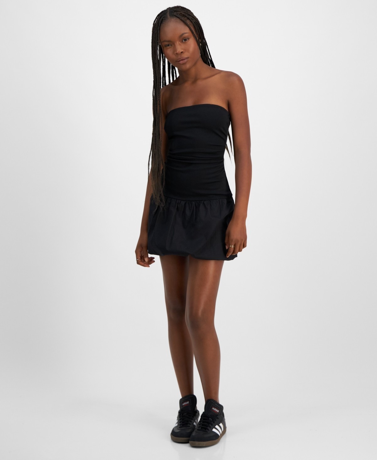 Madden Girl L26022 Removable Strap Bubble Hem Mini Dress Black Size M