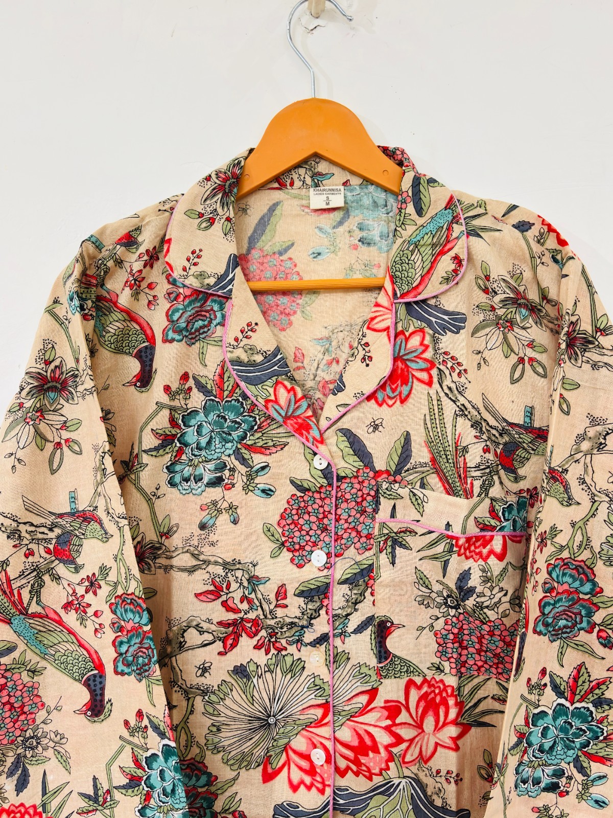 Floral Print Cotton Pajama Set:Summer Loungewear night wear for woman’s giftitem