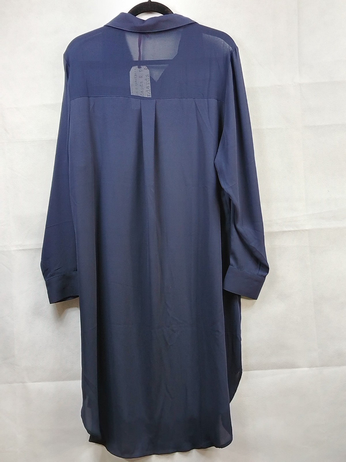 Standards & Practices Shirtdress Plus sz 1x Blue Roll tab button cuff sheer NEW