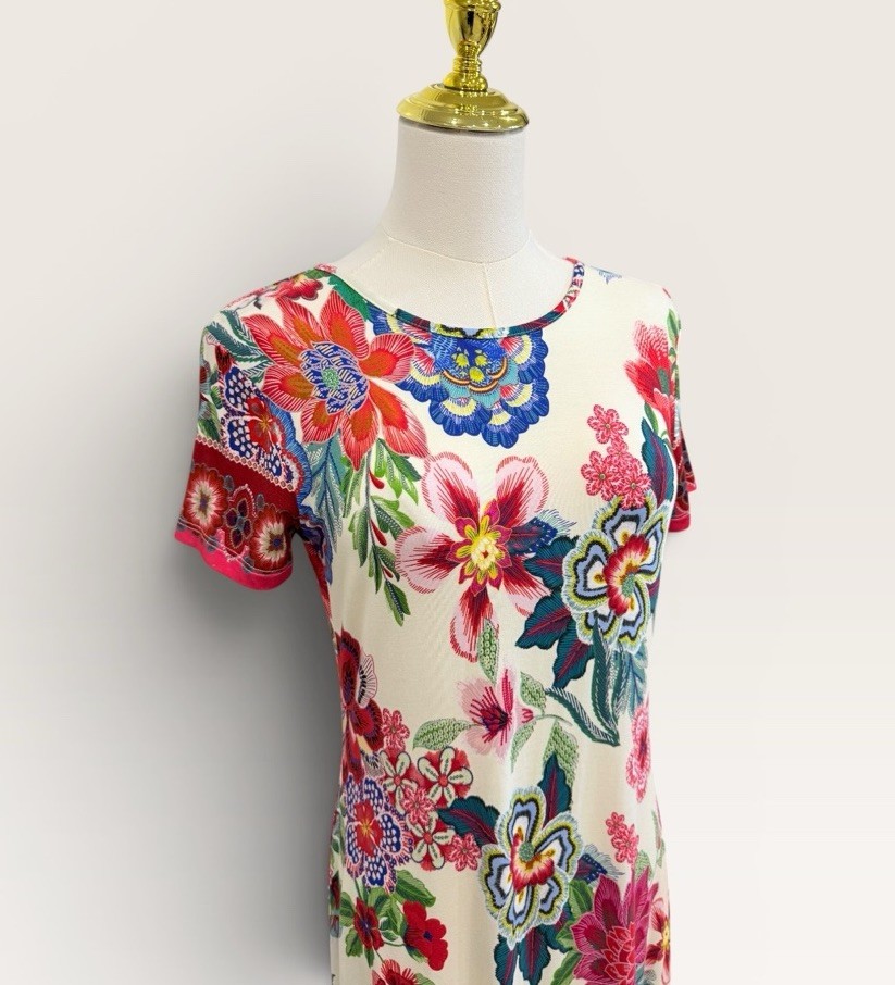 Johnny Was XS The Janie Favorite Cap Sleeve Midi Dress Kallie Scarf NWT White