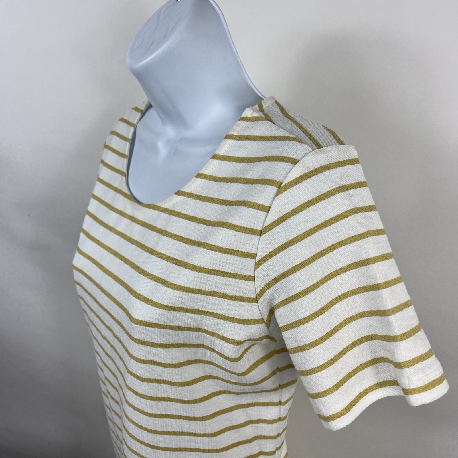 Wishlist Dress Womens Small Short Sleeve 100% Cotton Striped Pockets Knee Length