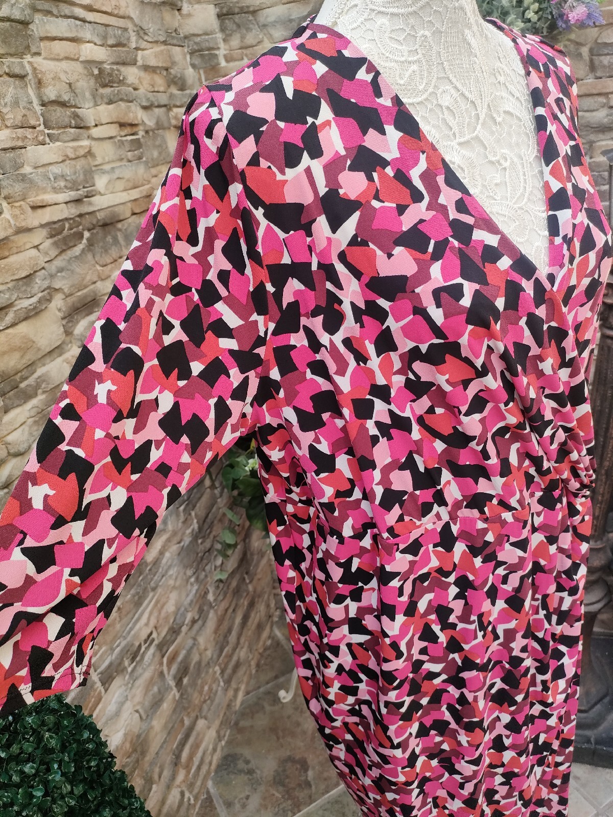 M &S wiggle pencil Dress size 22 mini pink occasion party Plus Size