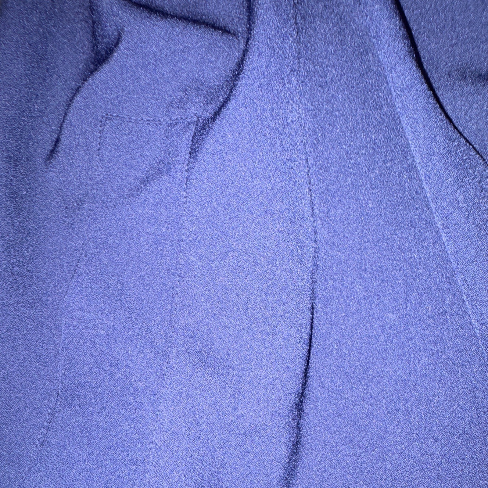 Women’s Blue Solid Jumpsuit One-Piece, Crew Neck, Button Closure, Size L