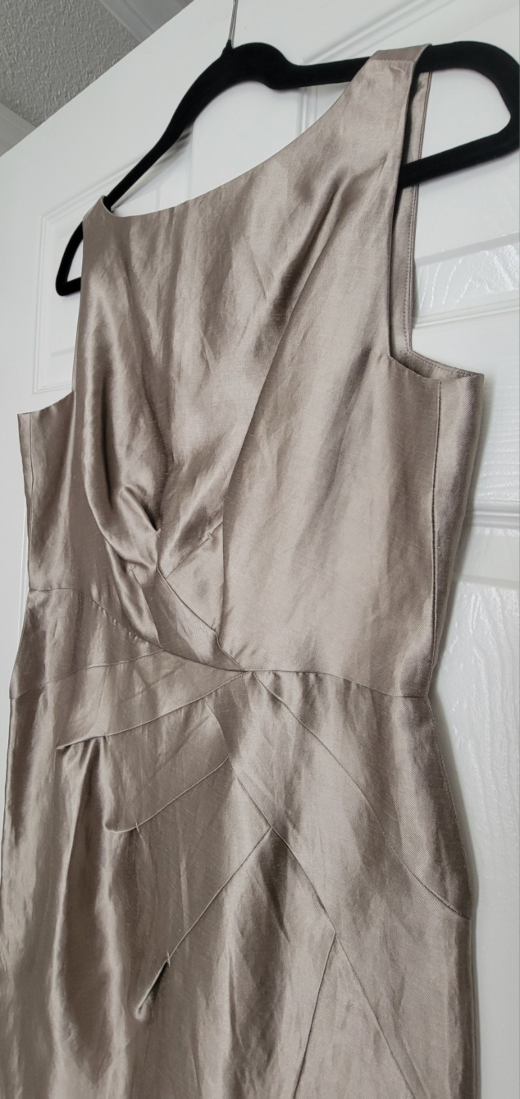 NWT $250 Banana Republic Monogram Metallic Chapagne Gold Sleeveless Sheath Dress