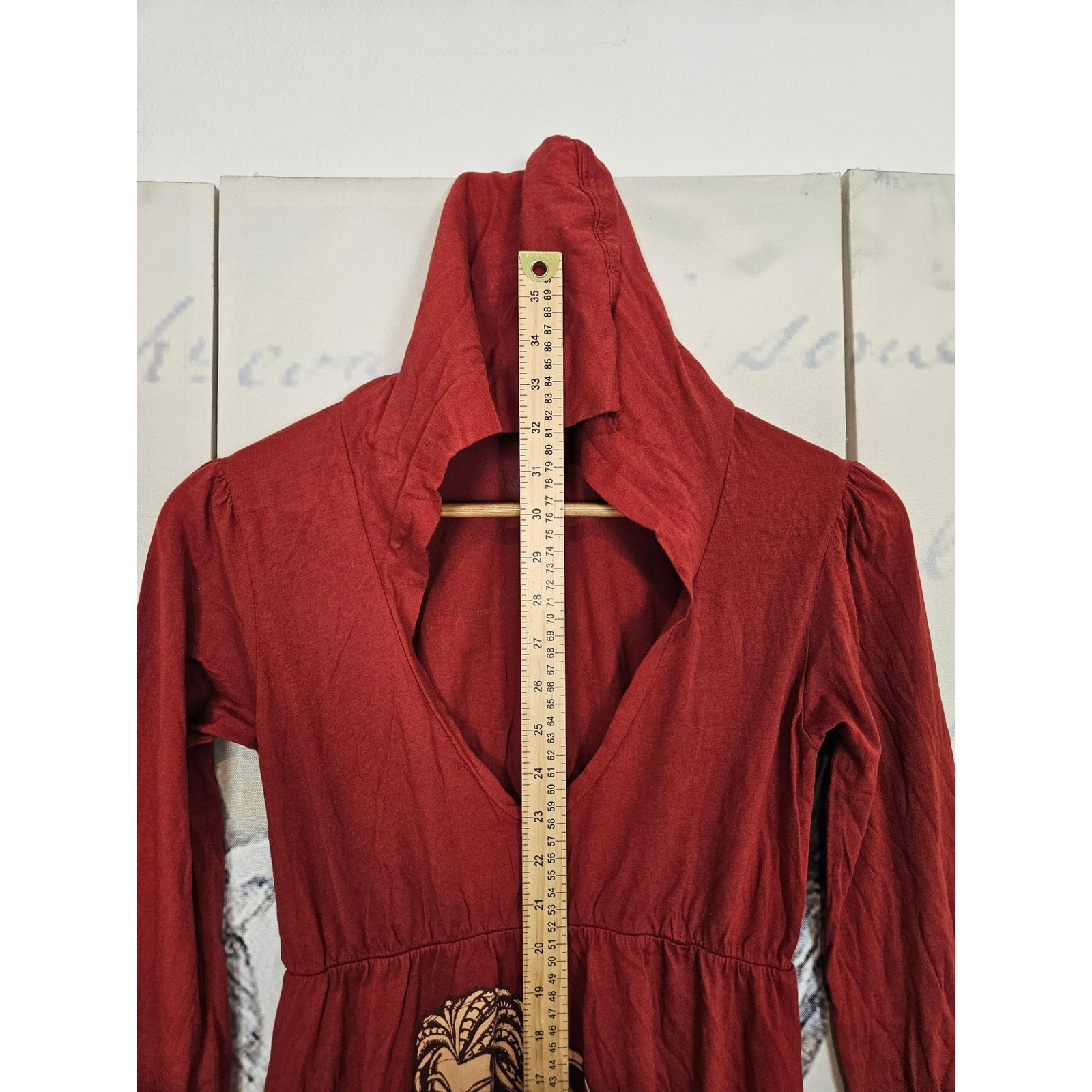 Key Closet Red Graphic Hooded Mini Dress Long Sleeve Medusa Motorcycle L