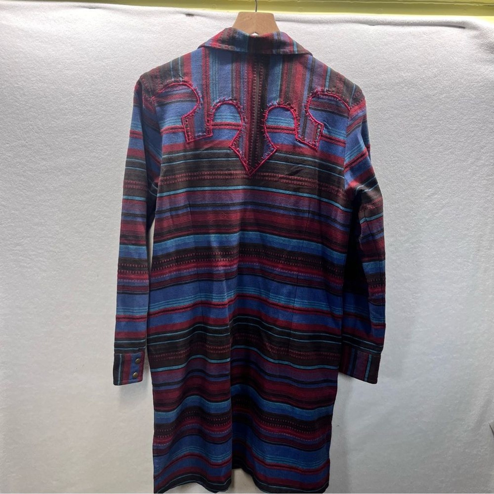Back In the Saddle Western Aztec Long Coat Dress Womens M Beautiful 2745