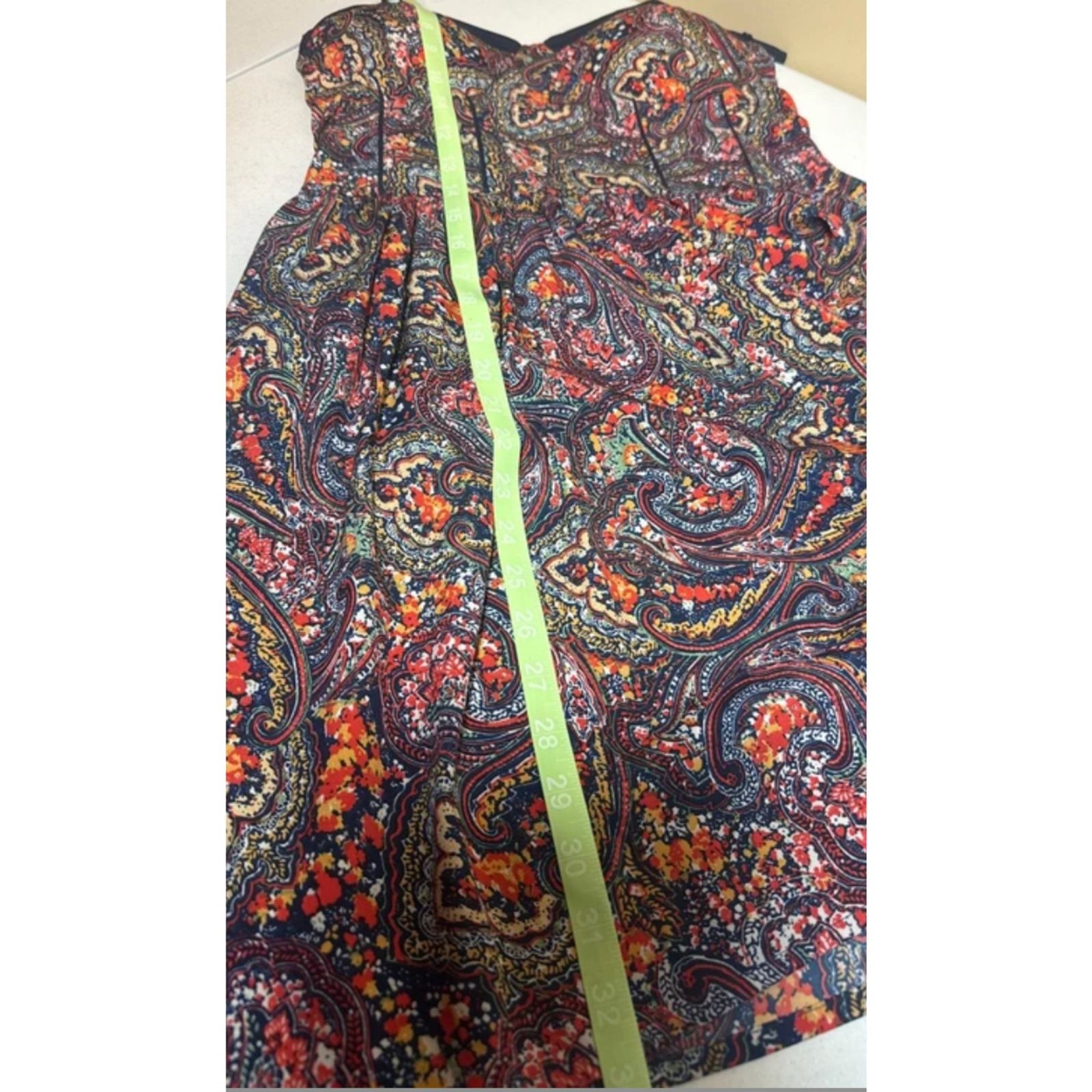 American Rag Multicolor Paisley Adjustable Straps Pockets Dress Women’s L 2015