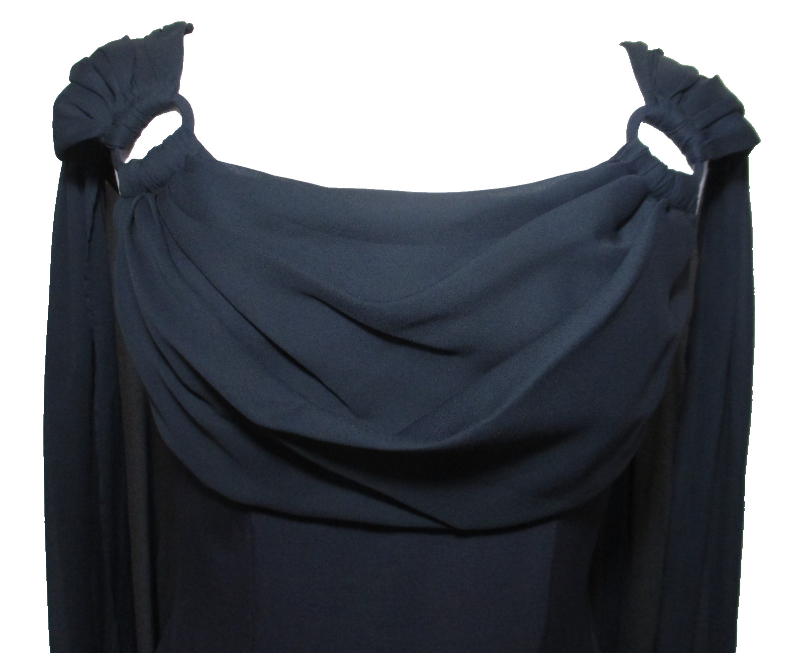 Vintage 90s Rampage Black Chiffon Sheer Cape Cocktail Dress NWT S/M Women