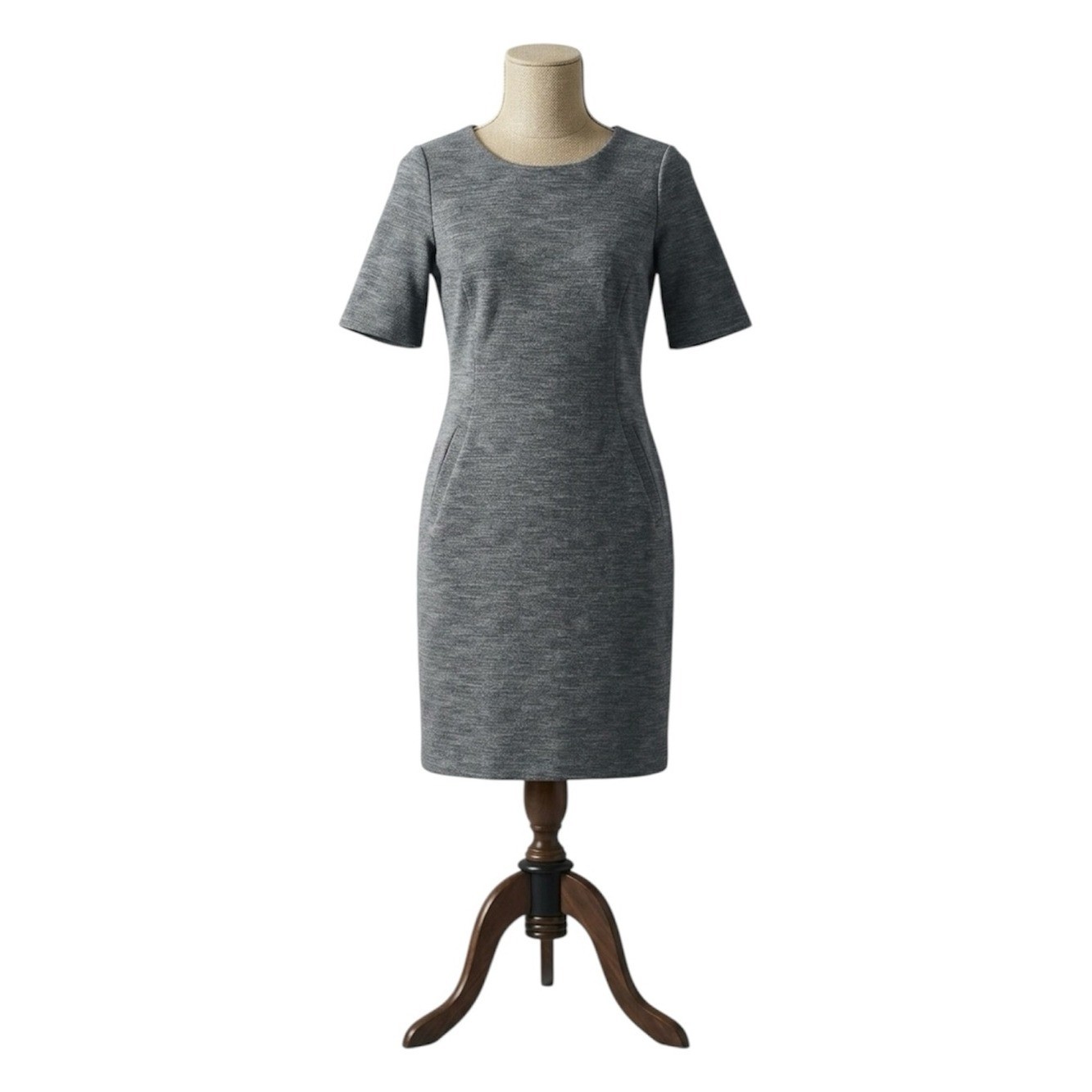 Lands’ End Heather Gray Midi Sheath Dress, Sizw 14T
