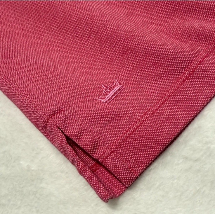 Peter Millar Pink Ruffle Collar Button Shirt Dress 3/4 Sleeve Knee Length Size S