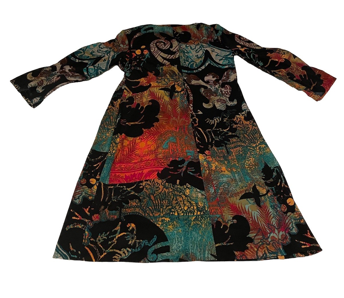 Calvin Klein Dress Multi Funky Below The Knee Size Medium Used Good Condition