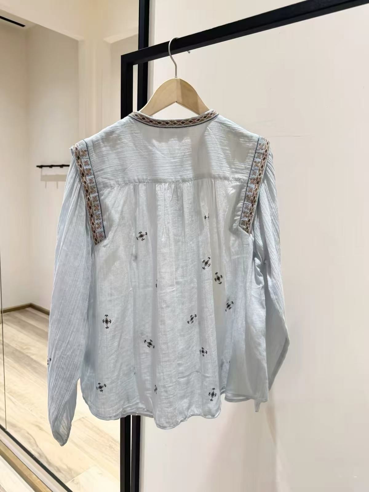 2026 spring/summer bash bohemian lace round neck long sleeved shirt