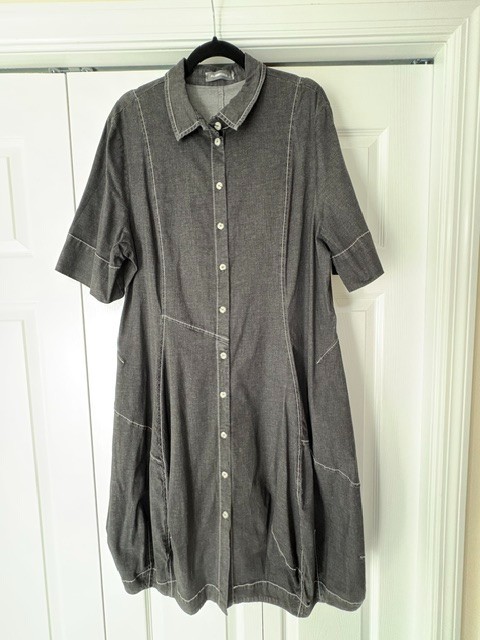 Alembika Barb Black Denim Shirtdress (US Size 16 -18)