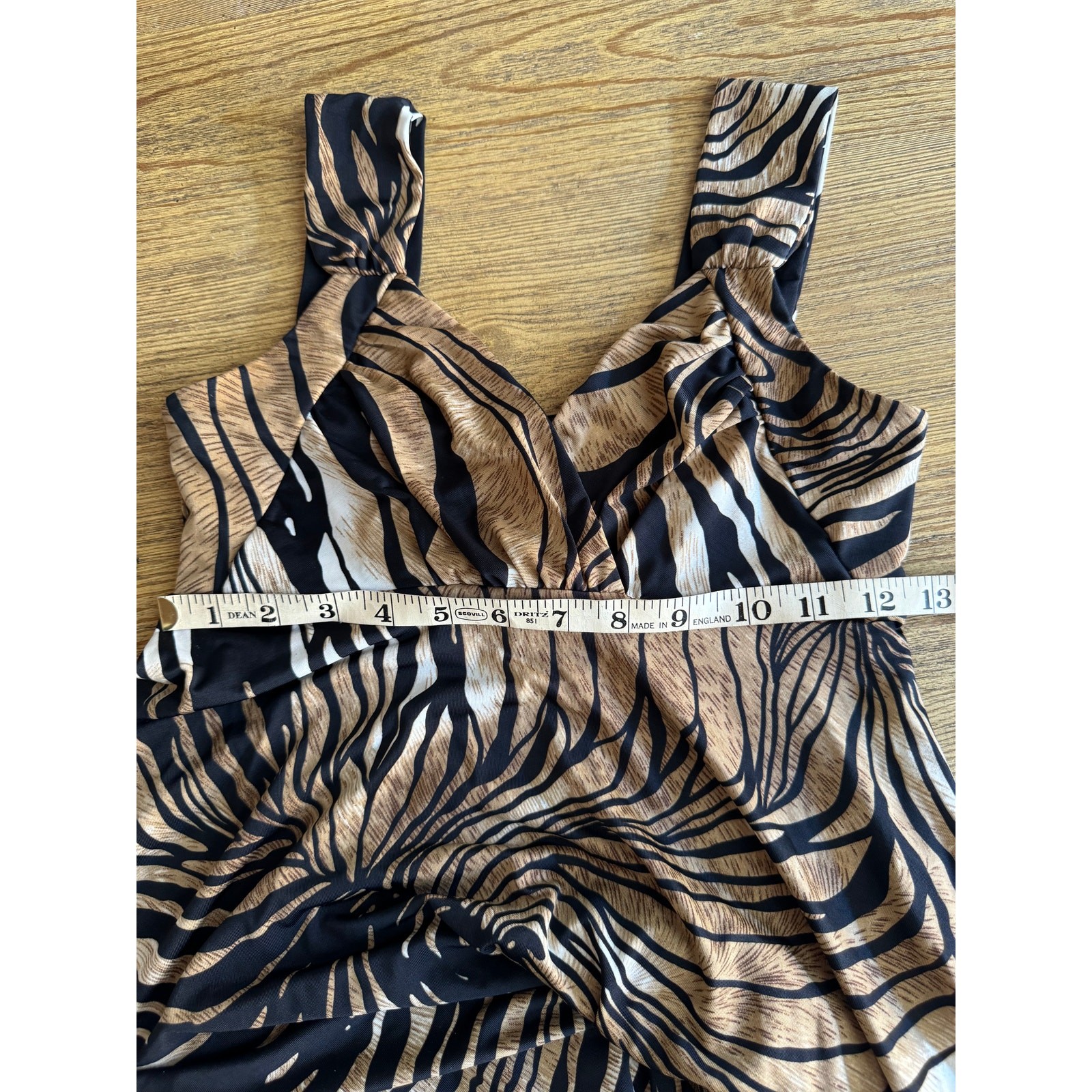 Izabel London Animal Print Handkerchief Hem Sweetheart Neckline Sundress Size 4